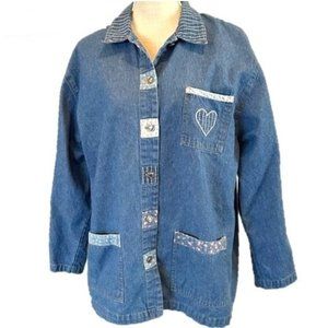 TEDDI Embellished Denim Jacket with Heart - Medium